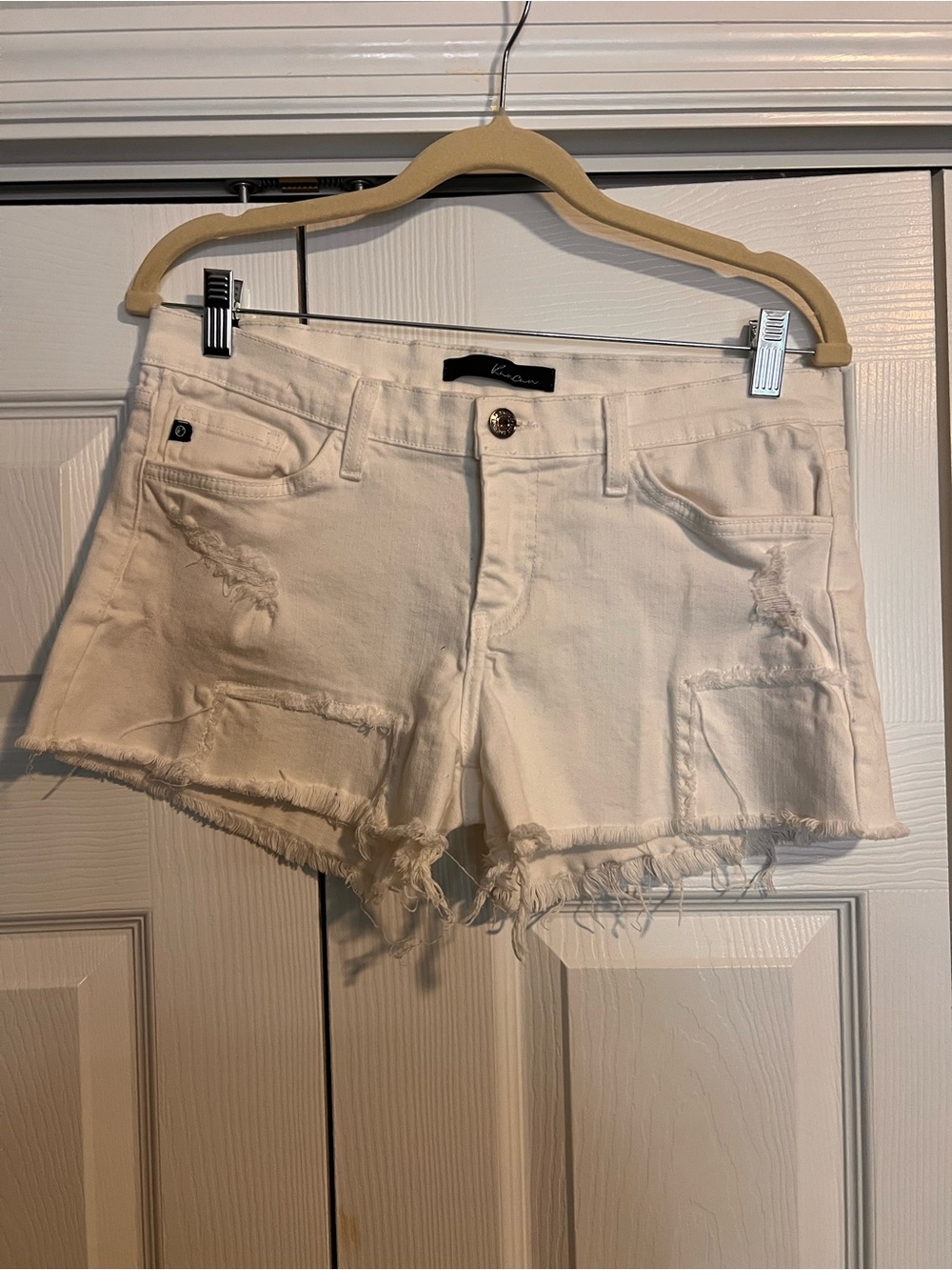KanCan White Distressed Denim Cutoff Shorts